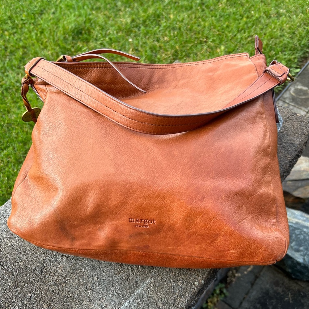 Margot Orange Leather Tote